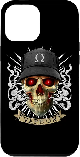 Vista 6 de iPhone 14 Vaping Skull Ilustración E-Cigarette Cloud Vape Case