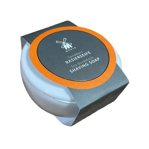 Vista 4 de MÜHLE SHAVE CARE - Plato de porcelana con jabón de afeitar de espino cerval de mar 2.29 oz