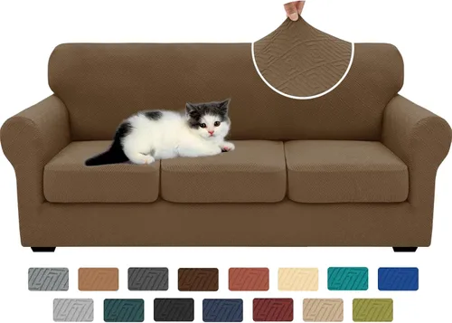 Vista 80 de XINEAGE Funda de diván para sofá en forma de L, fundas de sofá modular para mascotas, funda de asiento de sofá antideslizante lavable, fundas