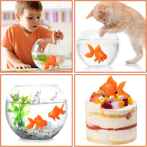 Vista 5 de 12 piezas de peces artificiales falsos para acuario, pecera de peces, terrario, decoración flotante en movimiento, adorno de pez dorado de plástico
