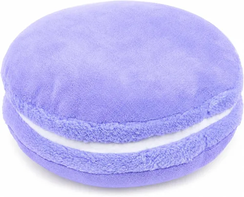 Vista 13 de Almohada decorativa redonda de plush con forma de macarrón ChezMax, de 14.5 pulgadas
