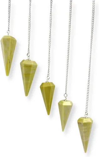 Vista 13 de GEMSCITE Lote de 5 piezas de péndulos de piedras preciosas de amatista a la moda, potente meditación psíquica, regalo de éxito psíquico, FengShui