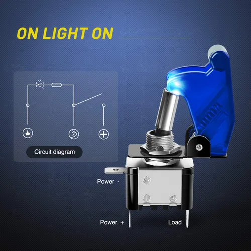 Vista 3 de Nilight - Interruptor de 3 palancas, panel basculante de 12 V con luz LED y cubierta abatible, placa de interruptor de encendido/apagado de alta