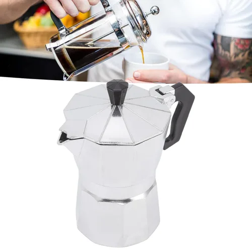 Vista 7 de Olla de café de aleación de aluminio de 5.1 fl oz, cafetera octogonal de 5.1 fl oz, cafetera de estufa para oficina en casa, camping, viajes