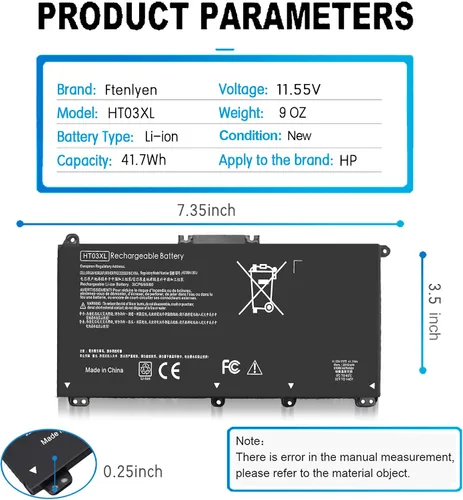 Vista 3 de L11119-855 HT03XL Batería Compatible para HP 14 Laptop 14-dq0040nr Toshiba Satellite