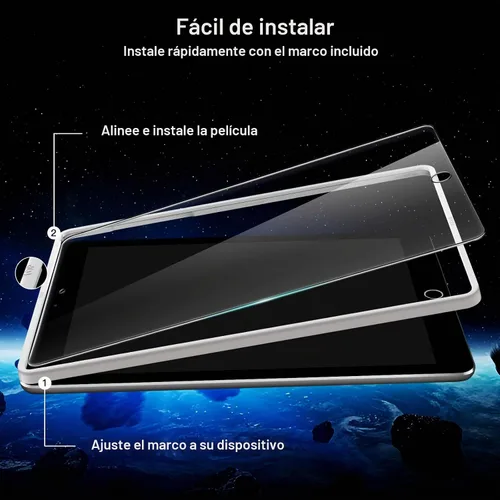 Vista 3 de JETech Protector de pantalla para iPad 6/5, Air 2/1, Pro 9.7, paquete de 2