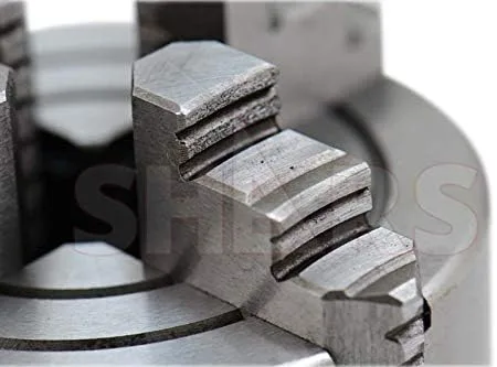 Vista 5 de Shars Mandíbulas duras sólidas de 4" 4 mordazas independientes con placa trasera roscada semimecanizada de 1-1/2-8 3.93", requiere mecanizado