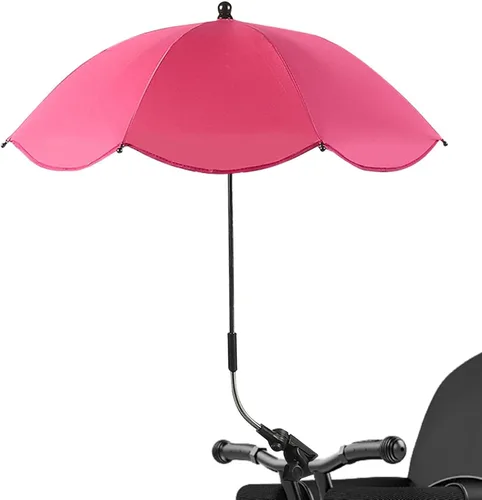 Vista 7 de ALASSE Cochecito paraguas para niños pequeños, cochecito de bebé con abrazadera ajustable, sombrilla para niños con protección UV, paraguas de 8
