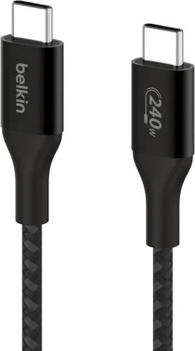 Vista 10 de Belkin BoostCharge - Cable USB C a USB C, cable de alimentación de carga rápida con cable de nailon trenzado, cabezal de aluminio anodizado, entrega