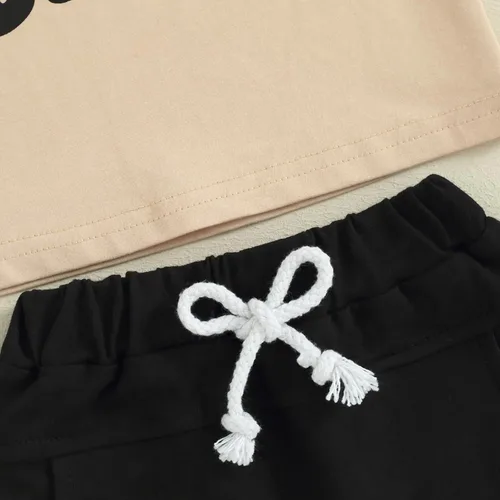 Vista 61 de Ropa de bebé niño sin mangas + pantalones cortos con estampado a rayas con bolsillos, 2 piezas de trajes de verano