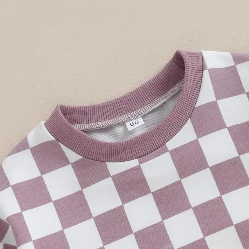 Vista 5 de Karuedoo Sudadera a cuadros para bebé niño y niña, mameluco de gran tamaño, manga larga, con burbujas, ropa neutra para otoño