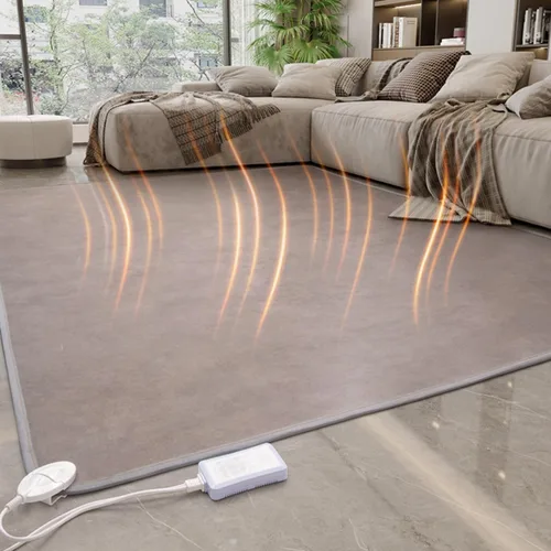 Vista 9 de Calentador de suelo radiante infrarrojo, alfombra eléctrica con 60 ajustes de calor, protección contra sobrecalentamiento, 12 horas de apagado
