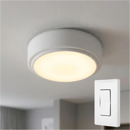 Vista 7 de Energizer Lámpara de techo LED activada por movimiento, funciona con pilas, 100 lúmenes, no necesita cableado, detección de movimiento de 15 pies