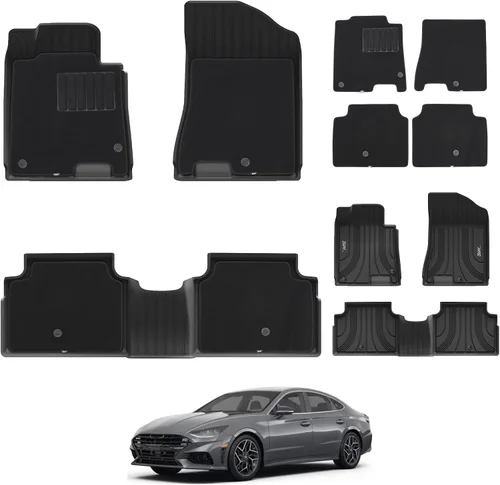 Vista 15 de 3W Alfombrillas para Hyundai Ioniq 5 2022-2024 (solo para consola inamovible), tapetes de TPE para todo tipo de clima, ajuste personalizado