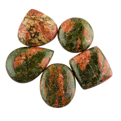 Vista 7 de CRYSTALIS Al por mayor 5 piezas de piedra preciosa natural K2 jaspe suelta en bruto, cabujones para hacer joyería, piedras pulidas de chakra