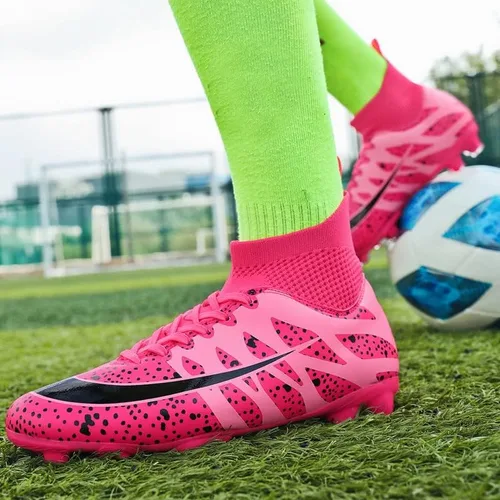 Vista 4 de DHOVOR Tacos de fútbol para mujer, tacos de fútbol juvenil, tenis de fútbol para exteriores e interiores