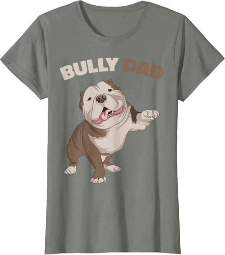 Vista 5 de American Bully Dad Dog Owner Father Funny Men T-Shirt Asphalt Grey
