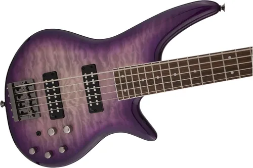 Vista 9 de Jackson JS Series Spectra Bass de 5 cuerdas JS3QV, Phaze púrpura, diapasón de laurel 35 Scale 5-String, Poplar Body with Quilt Maple Top, Laurel