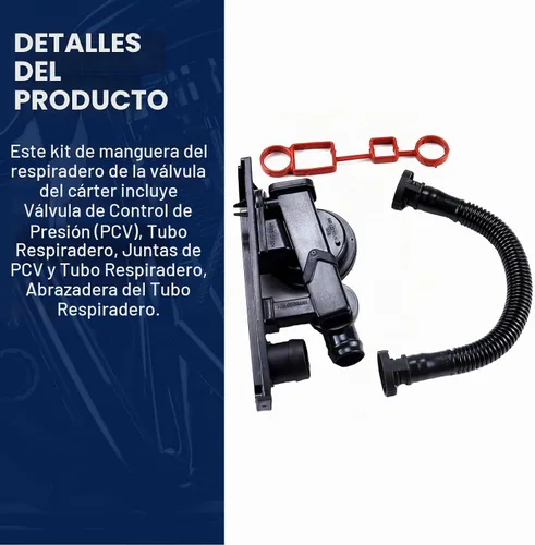 Vista 6 de Manguera de válvula de ventilación del cárter PCV con juntas para VW Jetta Passat GTI Audi TT A3 A4 2.0T 06F129101P