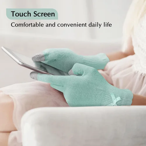 Vista 5 de Evridwear Guantes de algodón hidratantes con pantalla táctil para manos secas, para SPA, cuidado de manos con eccema, guantes hidratantes