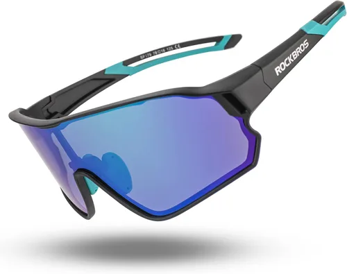 Vista 11 de ROCKBROS Polarized Sports Sunglasses Anti-Glare HD Cycling Sun Glasses Todo negro