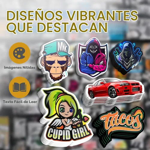 Vista 6 de VulgrCo Etiquetas de vinilo personalizables para logotipo de empresa, impermeables y aptas para lavavajillas, etiquetas personalizables duraderas