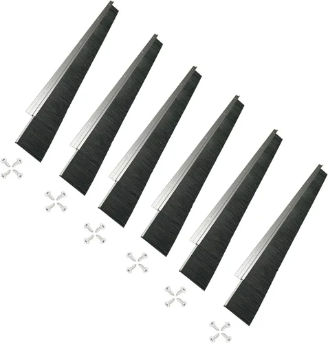 Vista 14 de 1 Juego x 39.37 Pulgadas Cepillo de Puerta de Cabello Neto de 2.5 Pulgadas de Ancho, Sello de Barrido de Rodillo para Garaje, Cepillo de Puerta