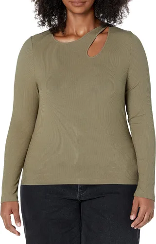 Vista 4 de The Drop Top de punto con corte Doug para mujer