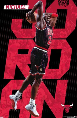 Vista 11 de Trends International Michael Jordan - Póster de pared a rayas, 14.725 x 22.375 pulgadas, versión enmarcada de madera de granero