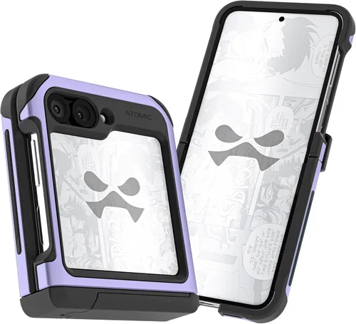 Vista 34 de Ghostek Atomic - Funda delgada para Galaxy Z Flip 4, parte trasera de aramida con parachoques de aluminio rojo, funda protectora de doble capa a