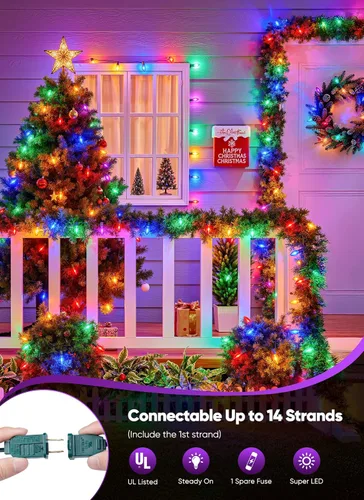 Vista 2 de Luces de Navidad vintage C9 para exteriores, 50 pies, 50 luces LED Varios