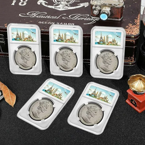 Vista 6 de Paquete de 10 soportes de exhibición de losa de monedas de 1.181 in para JFK medio dólar