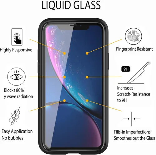 Vista 5 de ProofTech Protector de pantalla de vidrio líquido para todos los smartphones, tabletas y relojes, nanoprotección para hasta 4 dispositivos, botella