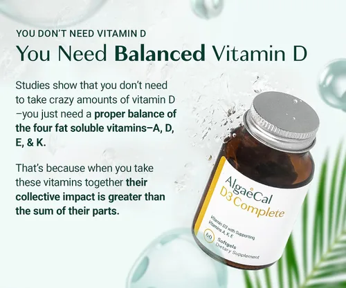 Vista 9 de ALGAECAL Paquete de vitamina D3 y colágeno: colágeno hidrolizado completo con verisol, fortibone y fortigel clínicamente apoyado, además de vitamina