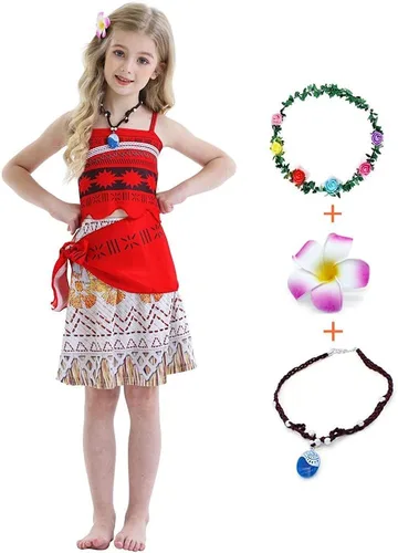 Vista 2 de WonderBabe Disfraz de princesa para niñas, conjunto de falda con borlas, para cumpleaños y Halloween, de dos piezas