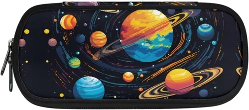 Vista 11 de DISNIMO Estuche organizador de lápices de caballo negro de gran capacidad para niñas, adultos, mujeres, axolotl con cremallera, estuche estético