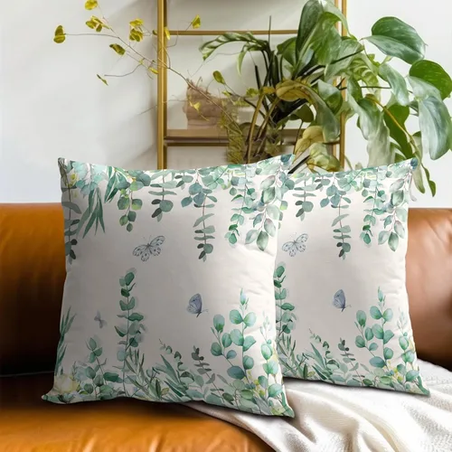 Vista 63 de Giwawa Juego de 2 fundas de almohada decorativas con diseño floral de girasol de 16 x 16 pulgadas, fundas de cojín decorativas para el hogar, sofá