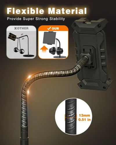 Vista 3 de Soporte para tablet para escritorio, soporte ajustable con cuello de cisne con rotación de 360° para iPad Pro/Air/Mini, Kindle Fire Hd, Galaxy Tabs