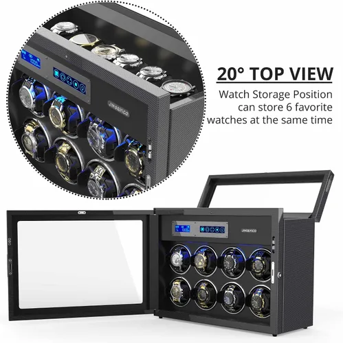Vista 6 de Utilizado como nuevo Bobinador de reloj para relojes automáticos, carcasa de fibra de carbono con laca de alto brillo, almohadas de reloj ajustables