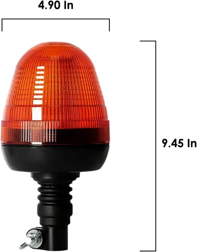 Vista 2 de 60 luces LED intermitentes ámbar intermitentes, lámpara estroboscópica de montaje flexible con soporte de enchufe, luz de advertencia de emergencia