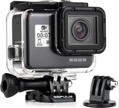 Vista 11 de GEPULY Carcasa de esqueleto para Hero 2018/7/6/5 Negro - GoPro Funda abierta lateral USB Pass Through para grabación prolongada/transmisión en vivo