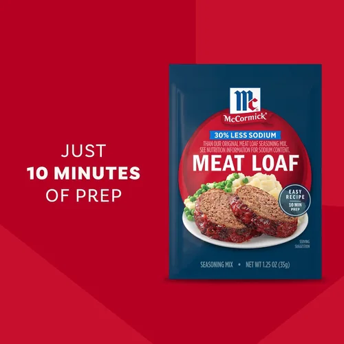 Vista 15 de McCormick Mezcla de condimentos para pan de carne con un 30% menos de sodio, 1.25 onzas (paquete de 12)