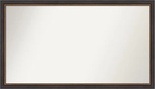 Vista 127 de Amanti Art Espejo de baño negro para sobre el fregadero, 23 x 23 pulgadas, espejo cuadrado negro Ashton, marco de madera tradicional mediano, se