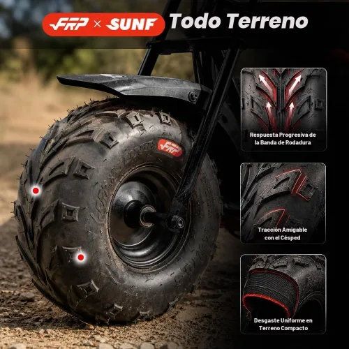 Vista 2 de FRP GMB100 Plus Gas Mini Bike 99cc 4 tiempos todoterreno Faro y polaina Negro