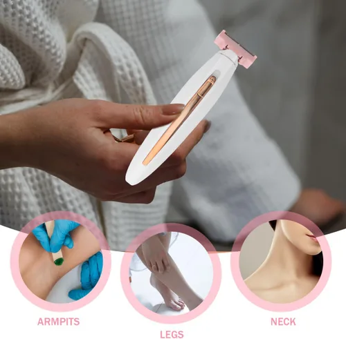 Vista 4 de FOMIYES 1 Unidades Dispositivo de Eliminación para Mujeres Portátil Depilador Cuerpo Dehairing Herramienta para Piernas Brazos Axilas Bikini Línea