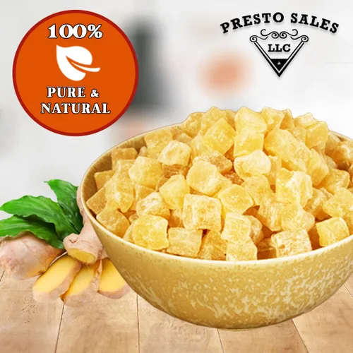 Vista 5 de Presto Sales Crystallized Ginger Pieces - Piezas de jengibre confitado seco sin sulfuro de 16 onzas Piezas de 0.198 a 0.198 pulgadas Todo