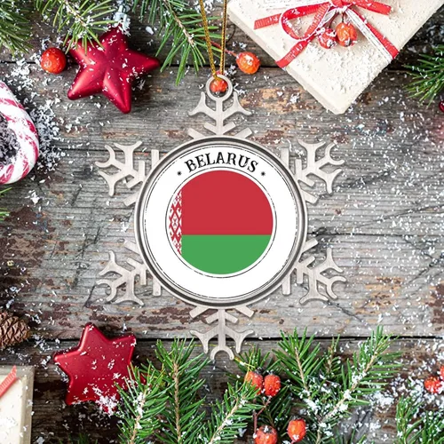 Vista 7 de Bielorrusia - Colgante colgante de metal para árbol de Navidad, recuerdo patriótico, regalo de recuerdo de país, adornos para árbol de Navidad