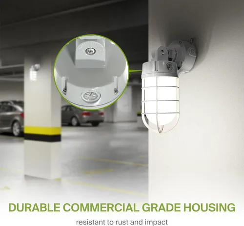 Vista 4 de ASD Luz LED de tarro de gelatina hermética al vapor, 12/16/20 W, 120-277 V, IP65 RGBCW, lámpara de pared industrial del anochecer al amanecer, luz