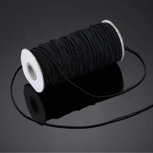Vista 2 de Outus Cordón elástico de 100 yardas de 0.08 pulgadas para hacer joyas (negro, 0.08 pulgadas)
