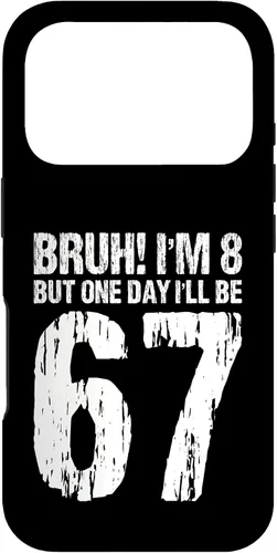 Vista 30 de Bruh I'm 8 But One-Day I'll Be 67 Retro 8th Birthday Kids Case for iPhone 17